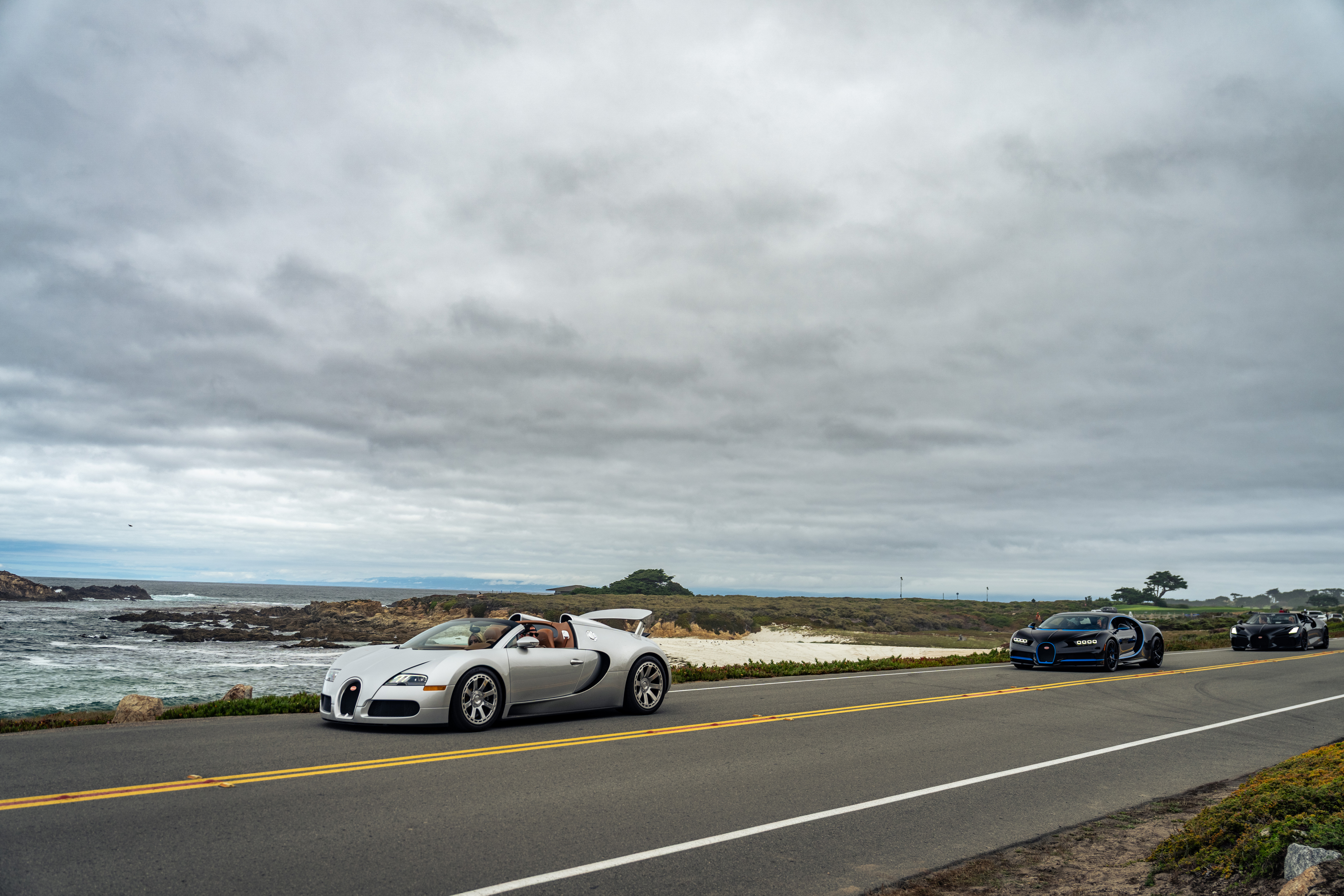 The traditional Bugatti Petit Tour brought together a selection of Bugatti automobiles from past and present for a drive through the Monterey Peninsula.